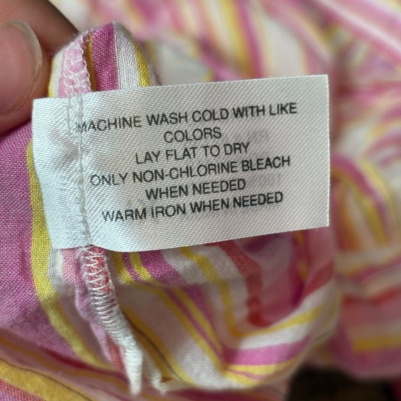 Fresh Produce Shirt Womens Multicolor Stripe Button Up Cotton Tab Sleeve Xl - Picture 9 of 15